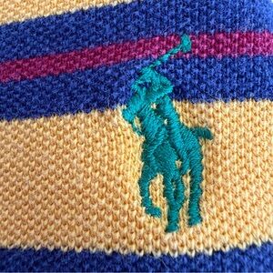 Big & Tall Polo Ralph Lauren 3XLT Pique Short Sleeve Striped Golf Shirt Yellow